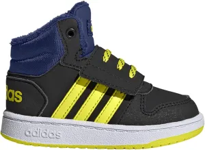 adidas Hoops 2.0 Mid (Infant/Toddler) Black/Acid Yellow/Victory Blue 5 Toddler M
