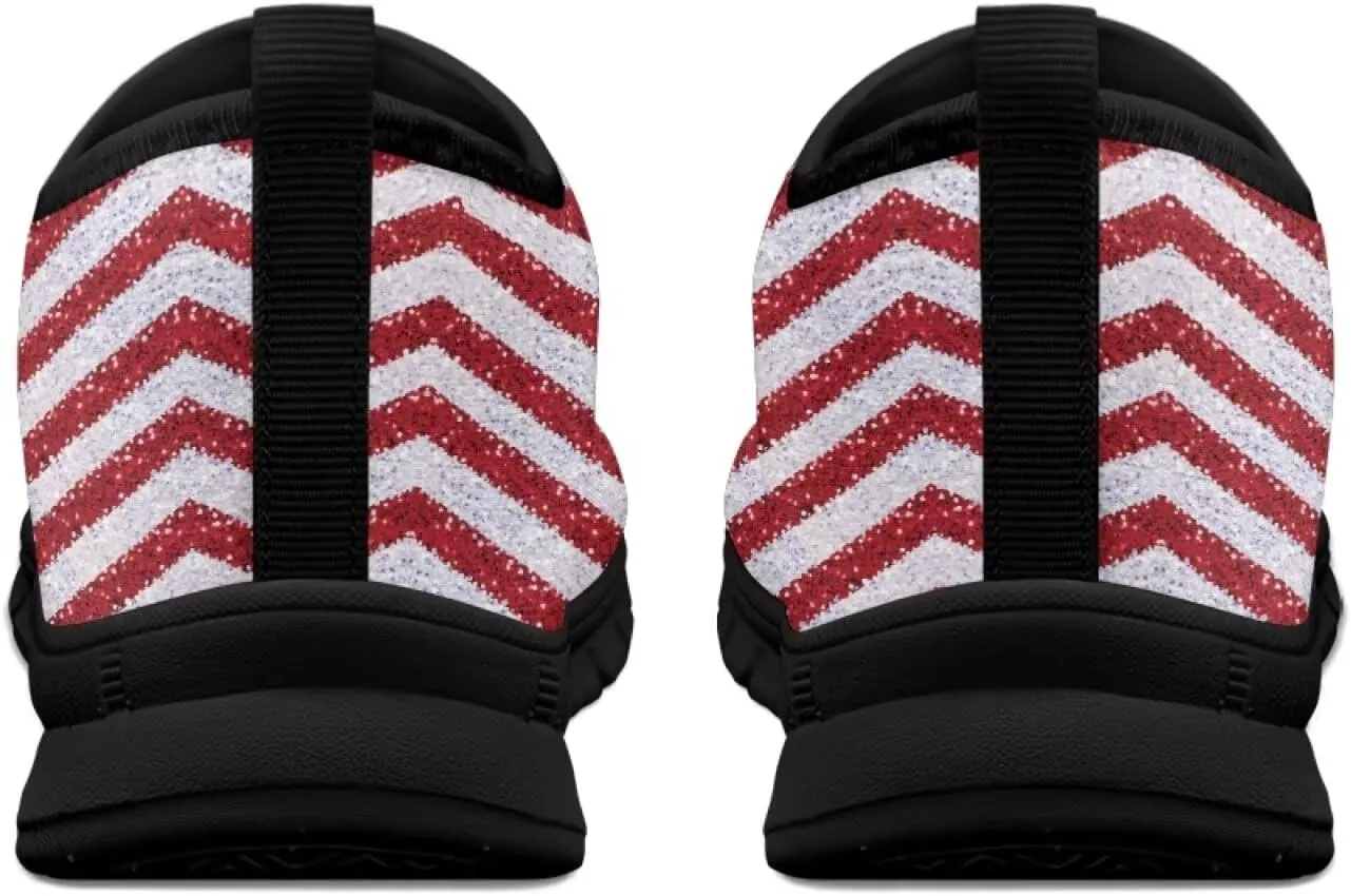 American Flag Walking Shoes for Women Slip On Casual Running Shoes Low Top Mesh Sport Shoes Lightweight Adult Jogging Shoes