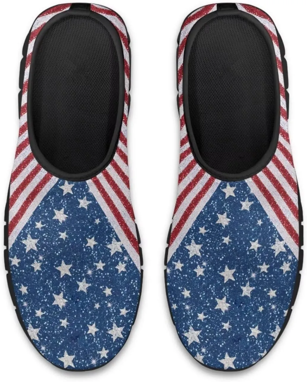American Flag Walking Shoes for Women Slip On Casual Running Shoes Low Top Mesh Sport Shoes Lightweight Adult Jogging Shoes