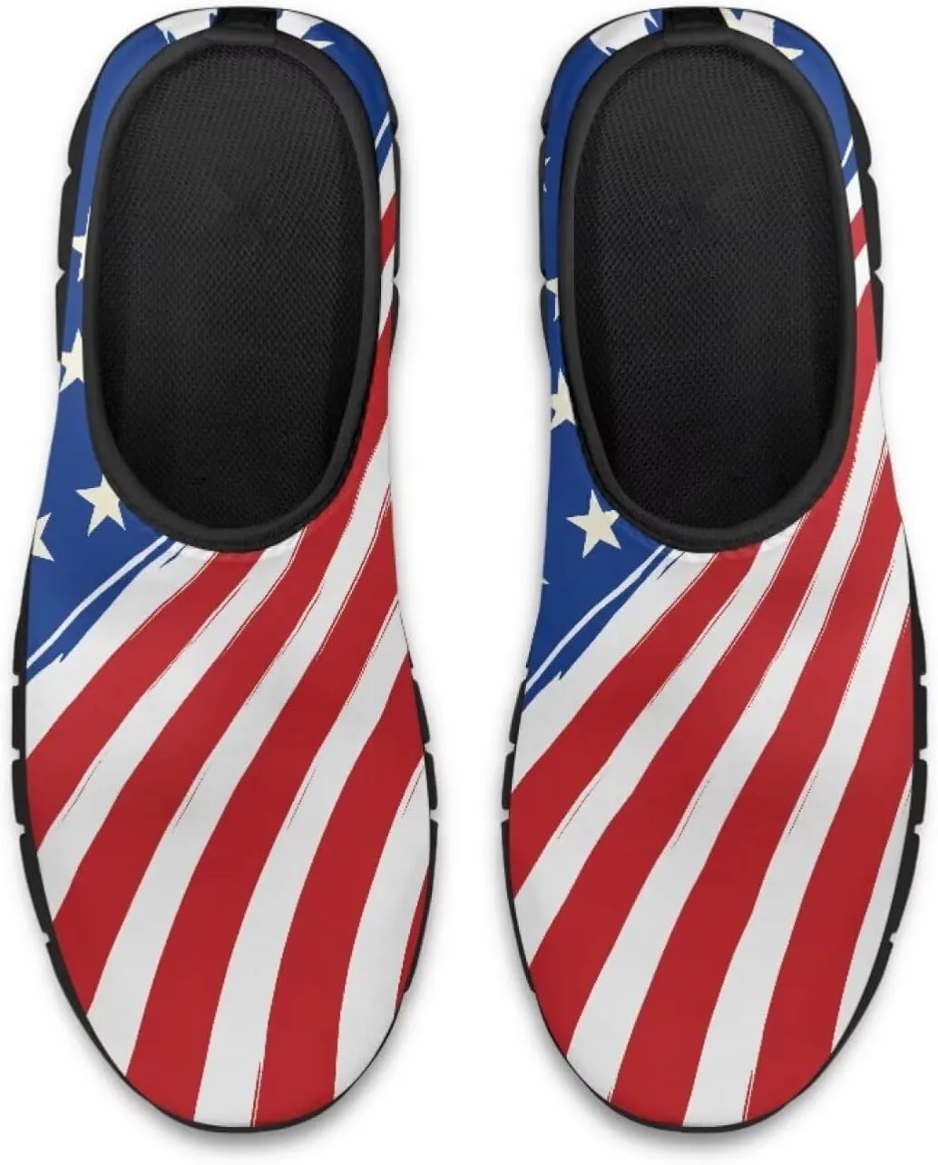 American Flag Walking Shoes for Women Slip On Casual Running Shoes Low Top Mesh Sport Shoes Lightweight Adult Jogging Shoes