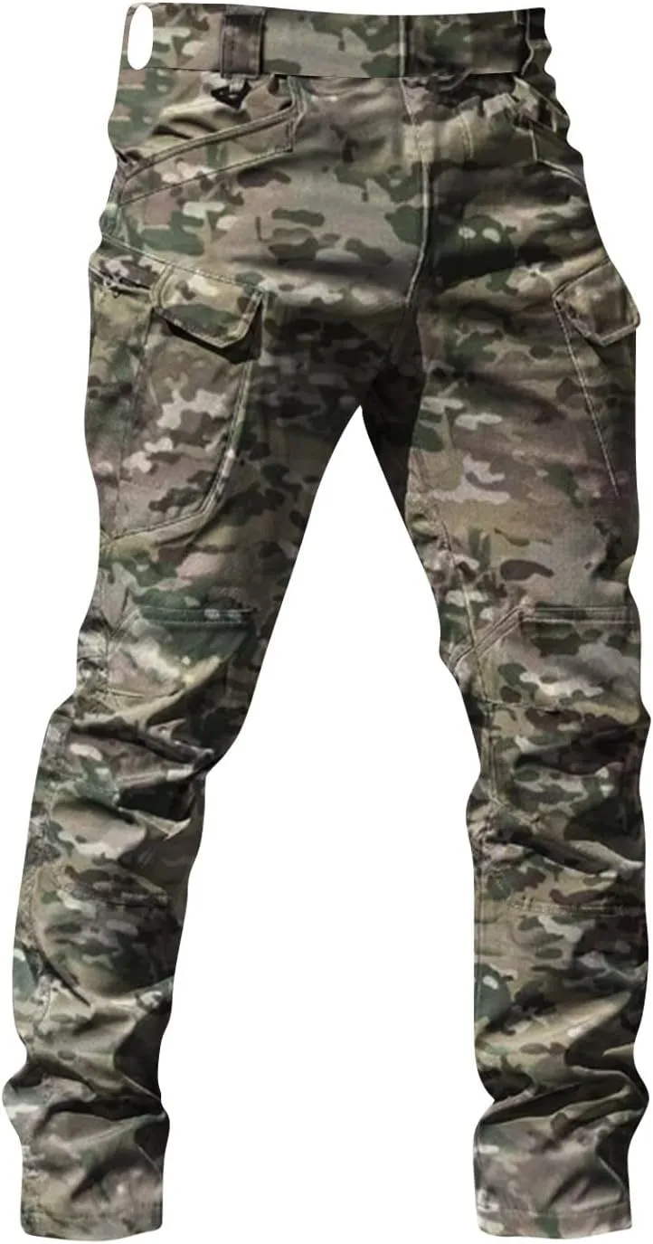 Cargo Pants Men Waterproof Relaxed Fit Pockets Construction Hiking Work Trousers