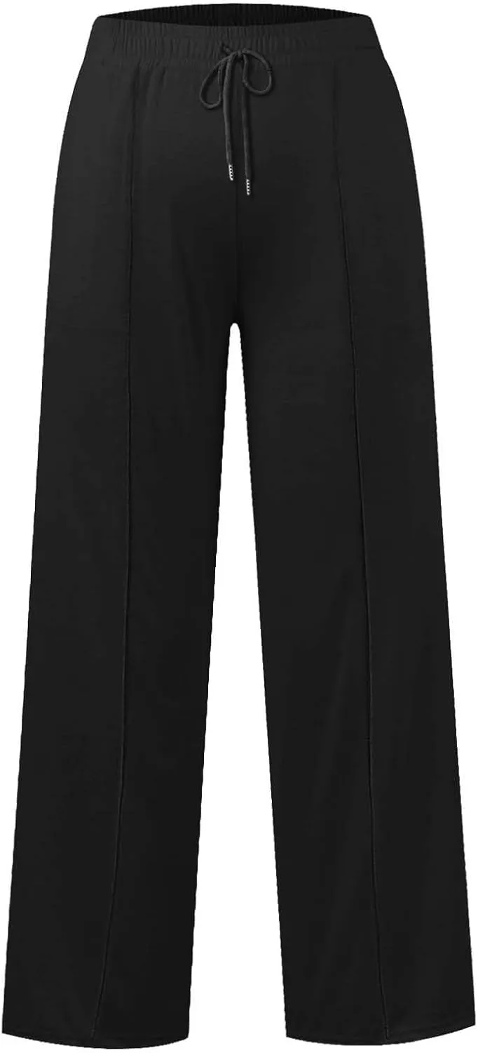 Girls Wide Leg Baggy Sweatpants Oversized Drawstring Kids Straight Leg Track Pants Cute Casual for Teen Plain with Pockets