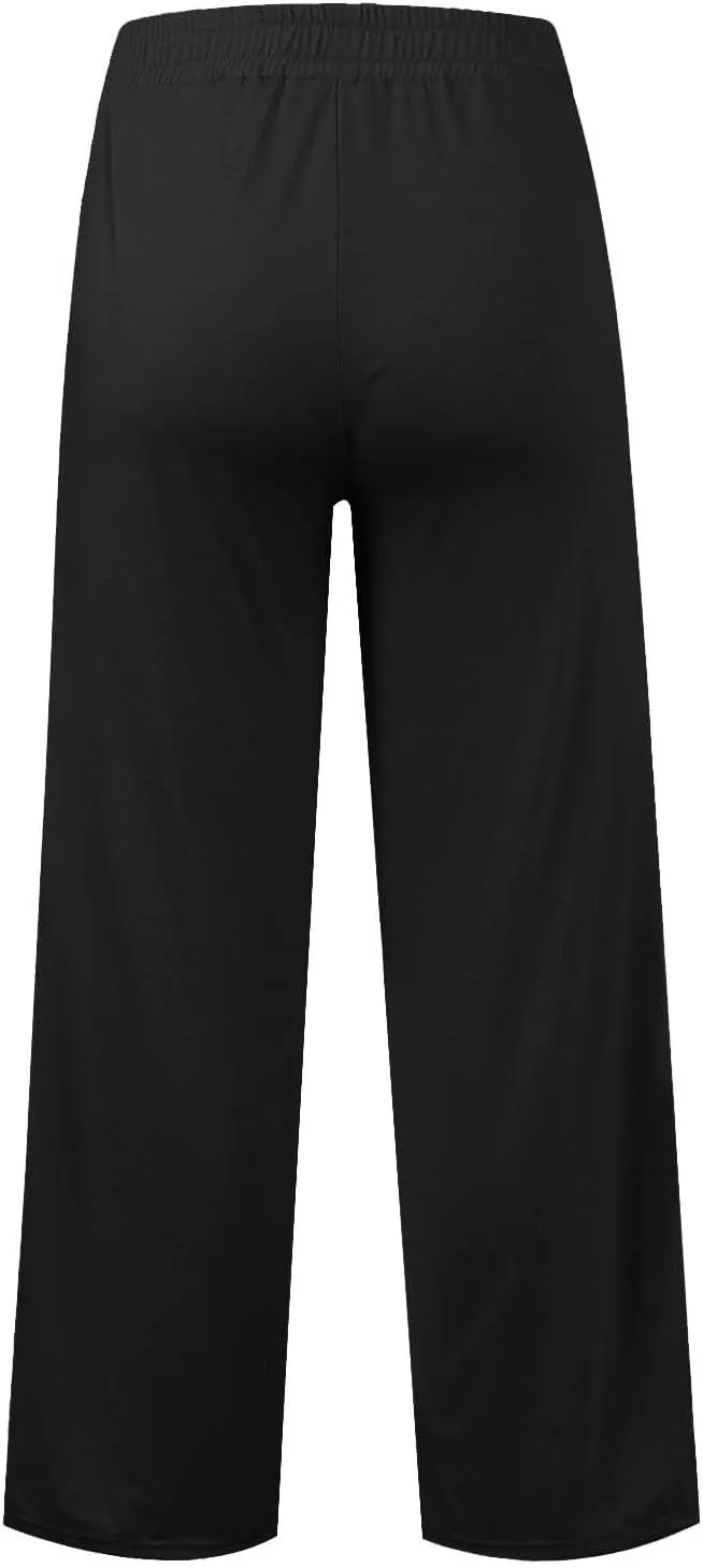Girls Wide Leg Baggy Sweatpants Oversized Drawstring Kids Straight Leg Track Pants Cute Casual for Teen Plain with Pockets