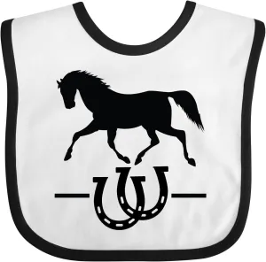 inktastic Horse Silhouette Horseshoes Baby Bib