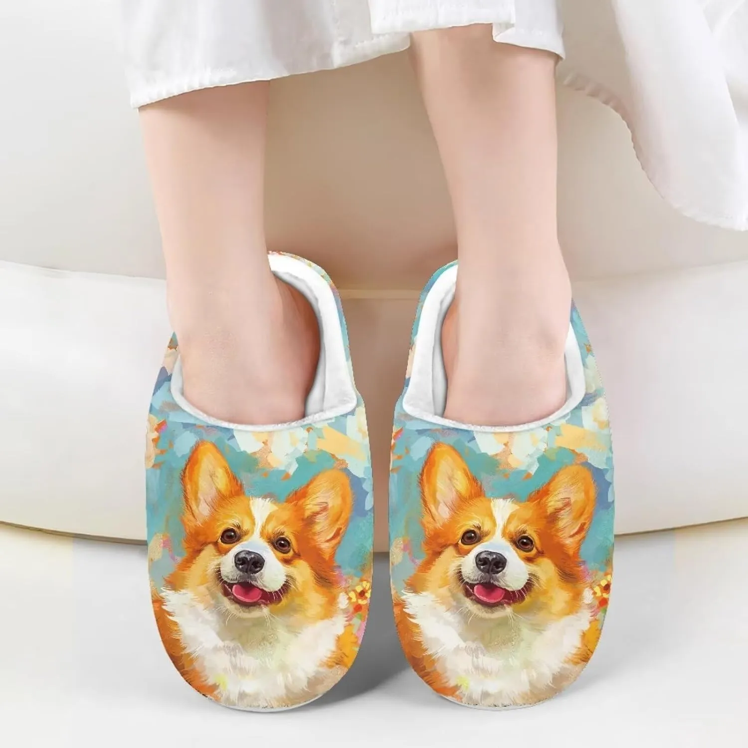 Kids Casual Bedroom Plush Slippers Non Slip Cute Pattern Novelty Home Indoor Slippers