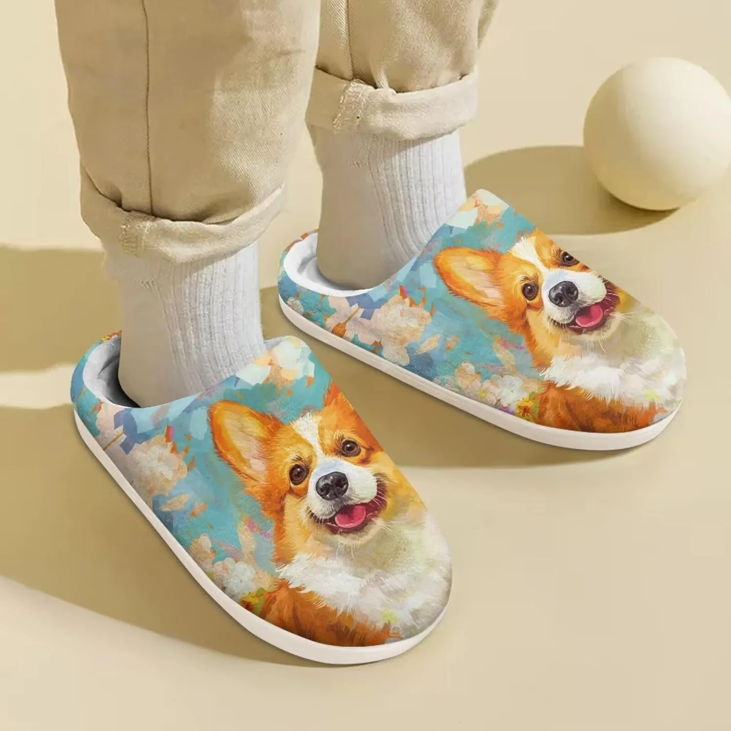 Kids Casual Bedroom Plush Slippers Non Slip Cute Pattern Novelty Home Indoor Slippers