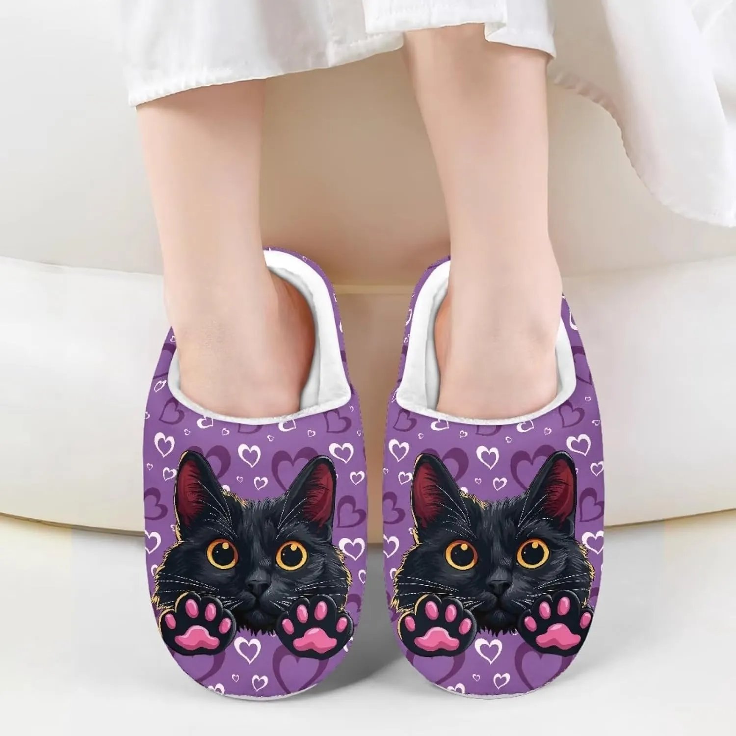 Kids Casual Bedroom Plush Slippers Non Slip Cute Pattern Novelty Home Indoor Slippers