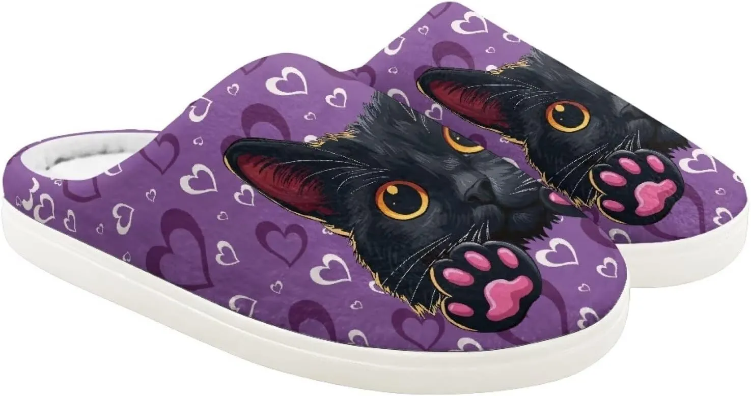 Kids Casual Bedroom Plush Slippers Non Slip Cute Pattern Novelty Home Indoor Slippers