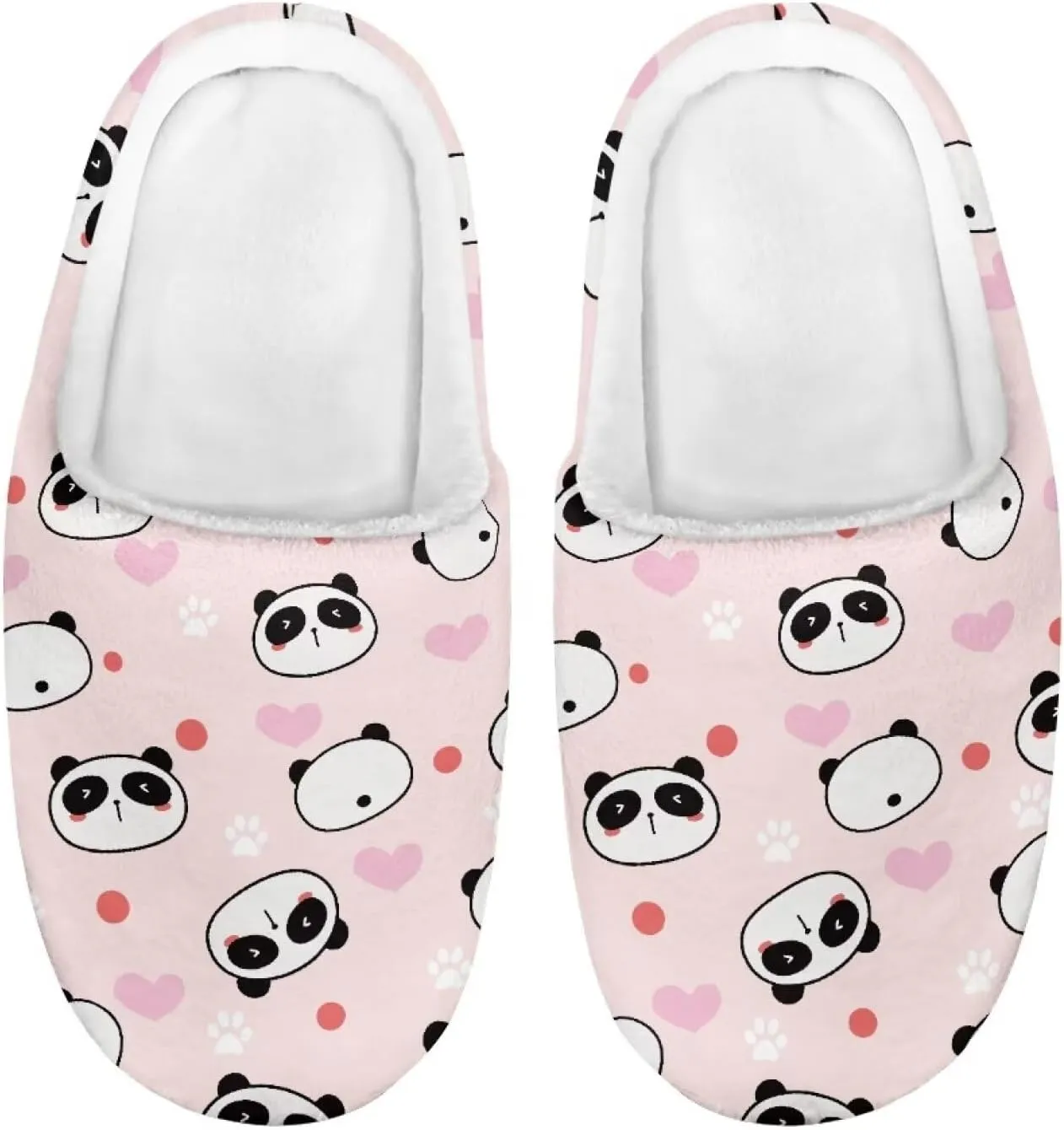 Kids Winter Fuzzy Slippers Cute Animal Pattern Home Bedroom Slippers Non Slip Black Sole