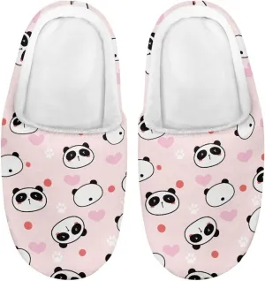 Kids Winter Fuzzy Slippers Cute Animal Pattern Home Bedroom Slippers Non Slip Black Sole