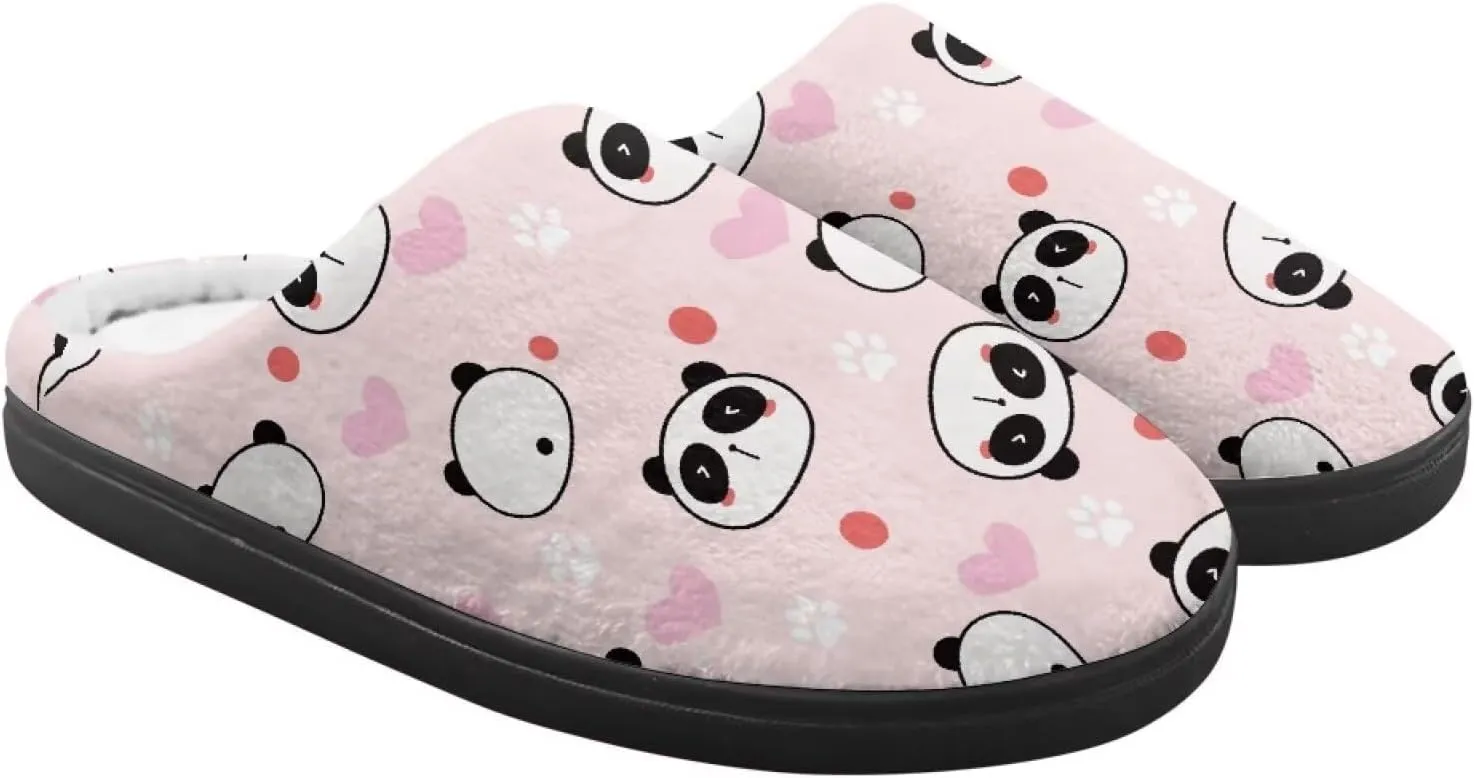 Kids Winter Fuzzy Slippers Cute Animal Pattern Home Bedroom Slippers Non Slip Black Sole