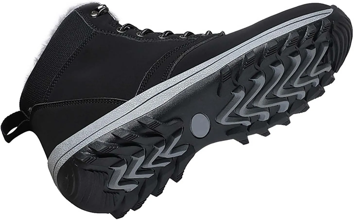 Men Winter Boots Warm Ankle Boots Outdoor Lace Up Hiking Boots Non-Slip Shoes Waterproof Fur Lined Boots