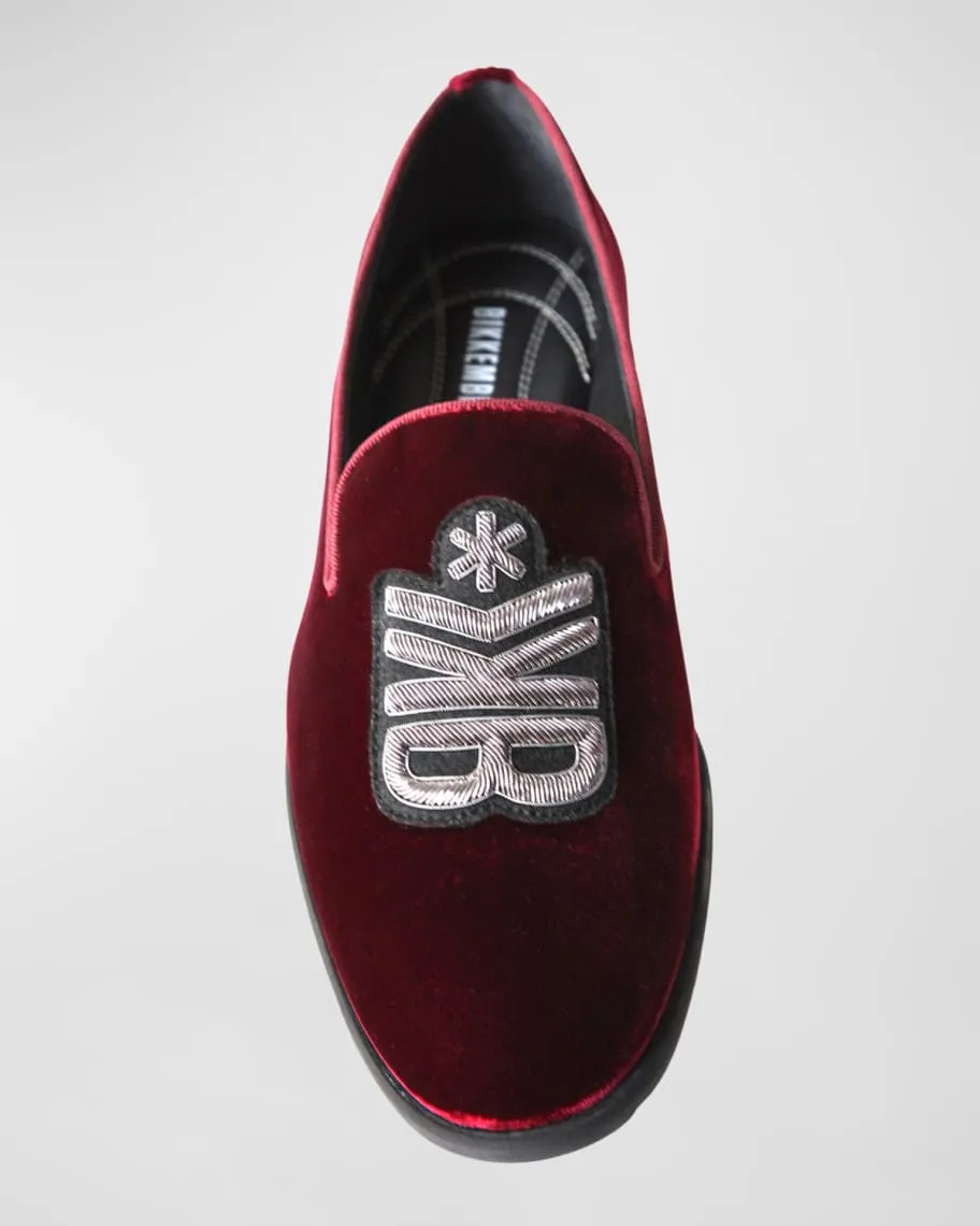 Men's velvet slippers with monogram Bikkembergs