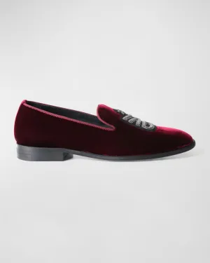 Men's velvet slippers with monogram Bikkembergs