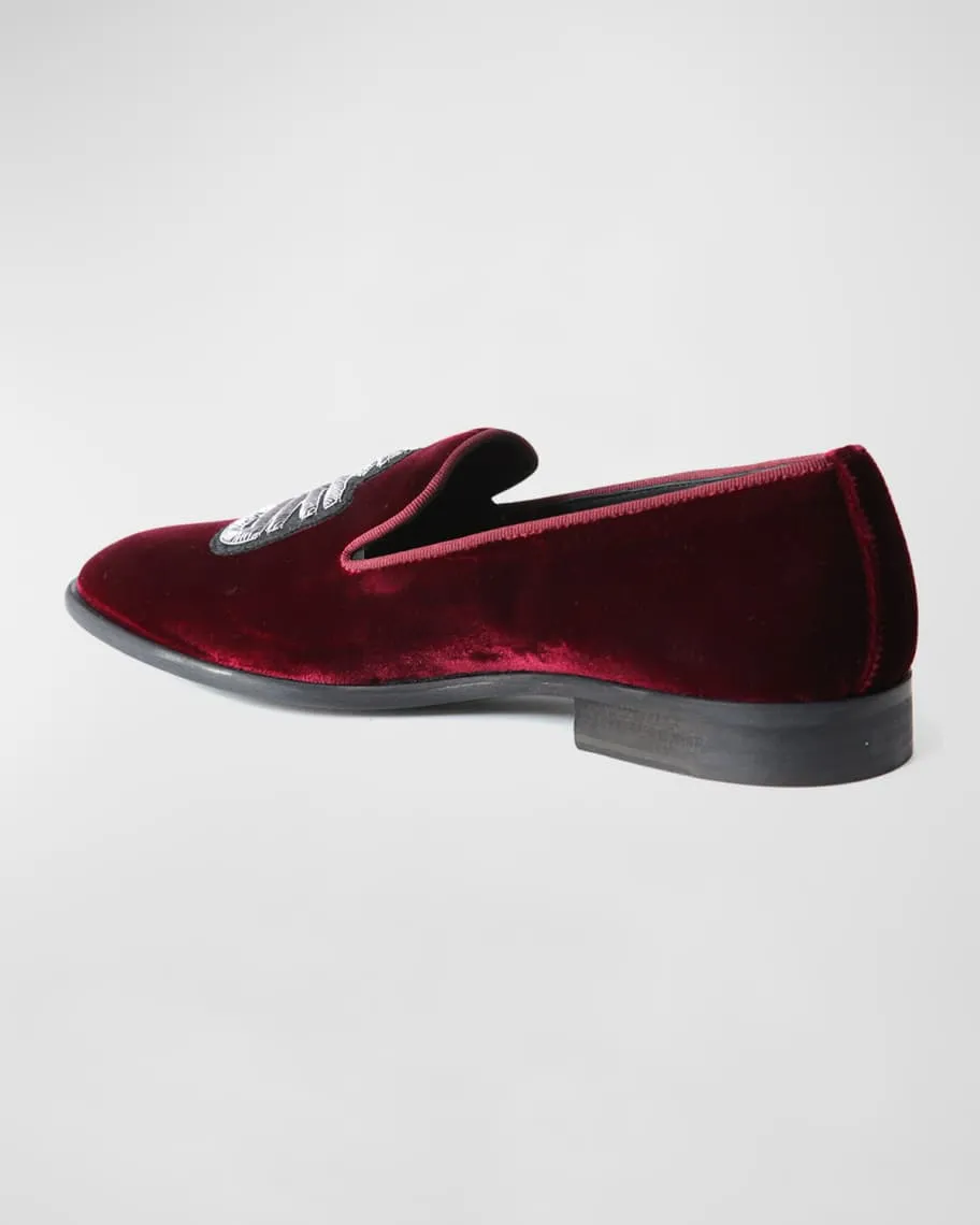 Men's velvet slippers with monogram Bikkembergs