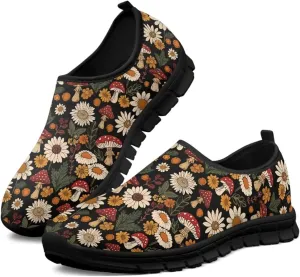 Mushroom Shoes for Women Slip On Casual Walking Sneakers Breathable Lightweight Athletic Running Shoes Mesh Non Slip Gym Workout Shoes