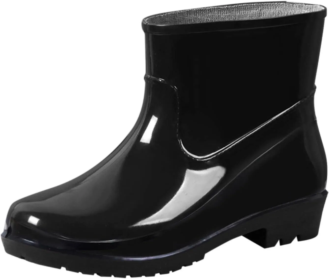 Rain Boots for Women Booties Short Waterproof Chelsea Boots Ankle Platform Rubber with Chunky Heel Rain Boots Outdoor Garden