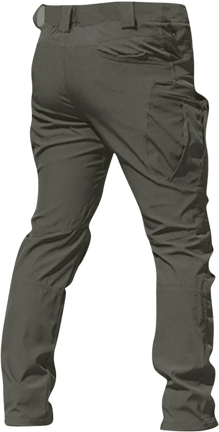 Tactical Pants for Men Stretch Ripstop Waterproof Zipper Cargo Hiking Pants Comfy Work Pant Outdoor with Pockets