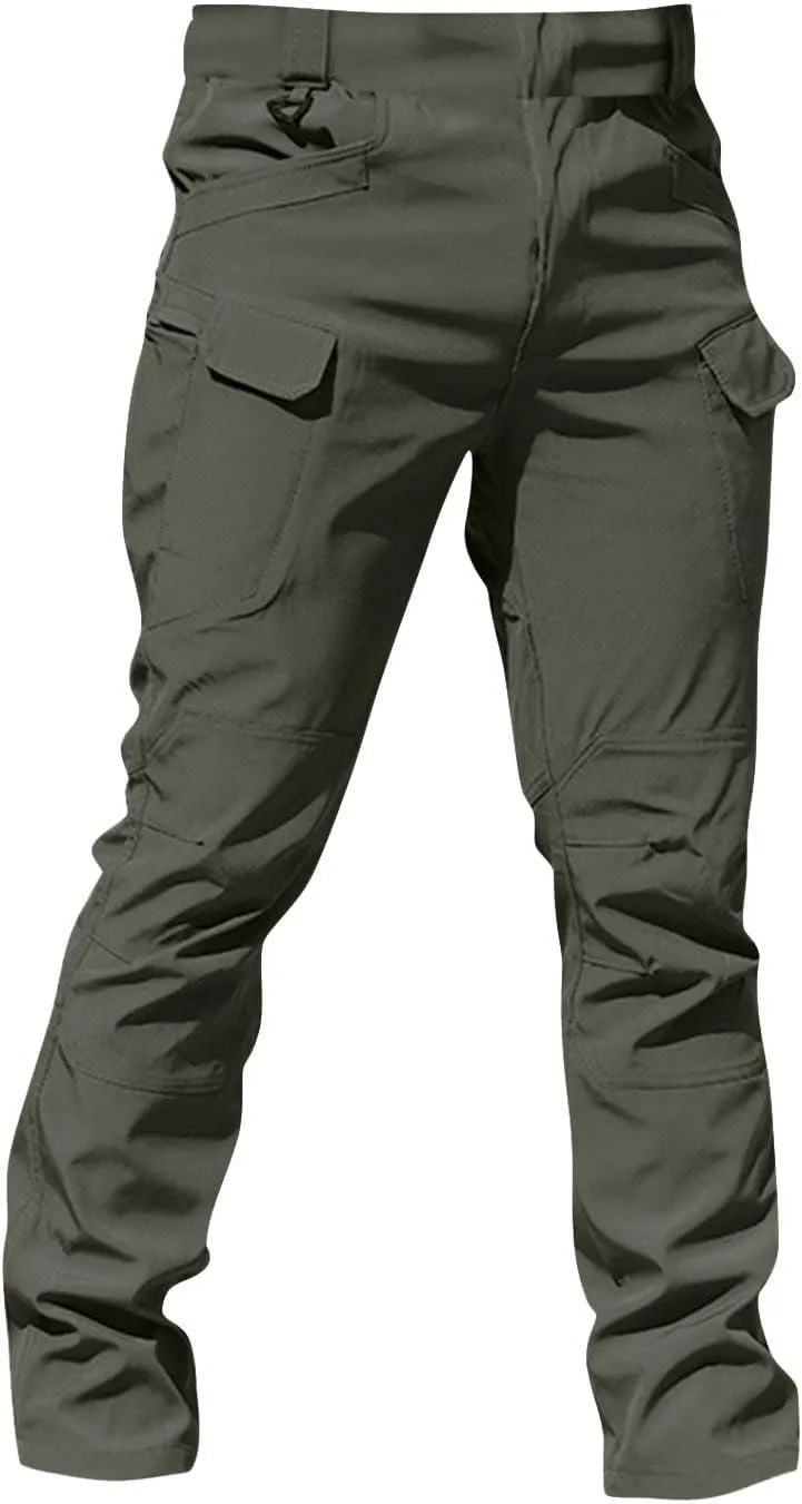 Tactical Pants for Men Stretch Ripstop Waterproof Zipper Cargo Hiking Pants Comfy Work Pant Outdoor with Pockets