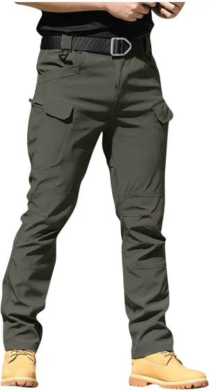 Tactical Pants for Men Stretch Ripstop Waterproof Zipper Cargo Hiking Pants Comfy Work Pant Outdoor with Pockets