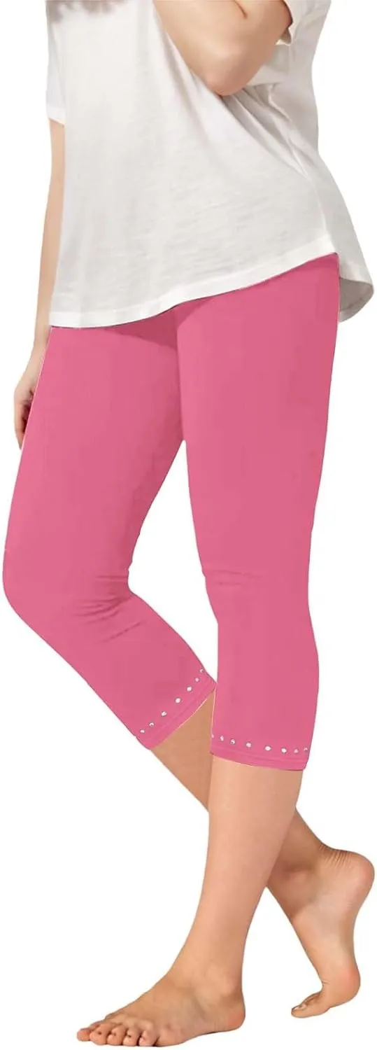 Teen Girls Long Leggings Stretchy Gym Workout Yoga Leggings with Pockets Kids Girls Stretchy High Waist Tights Bottoms