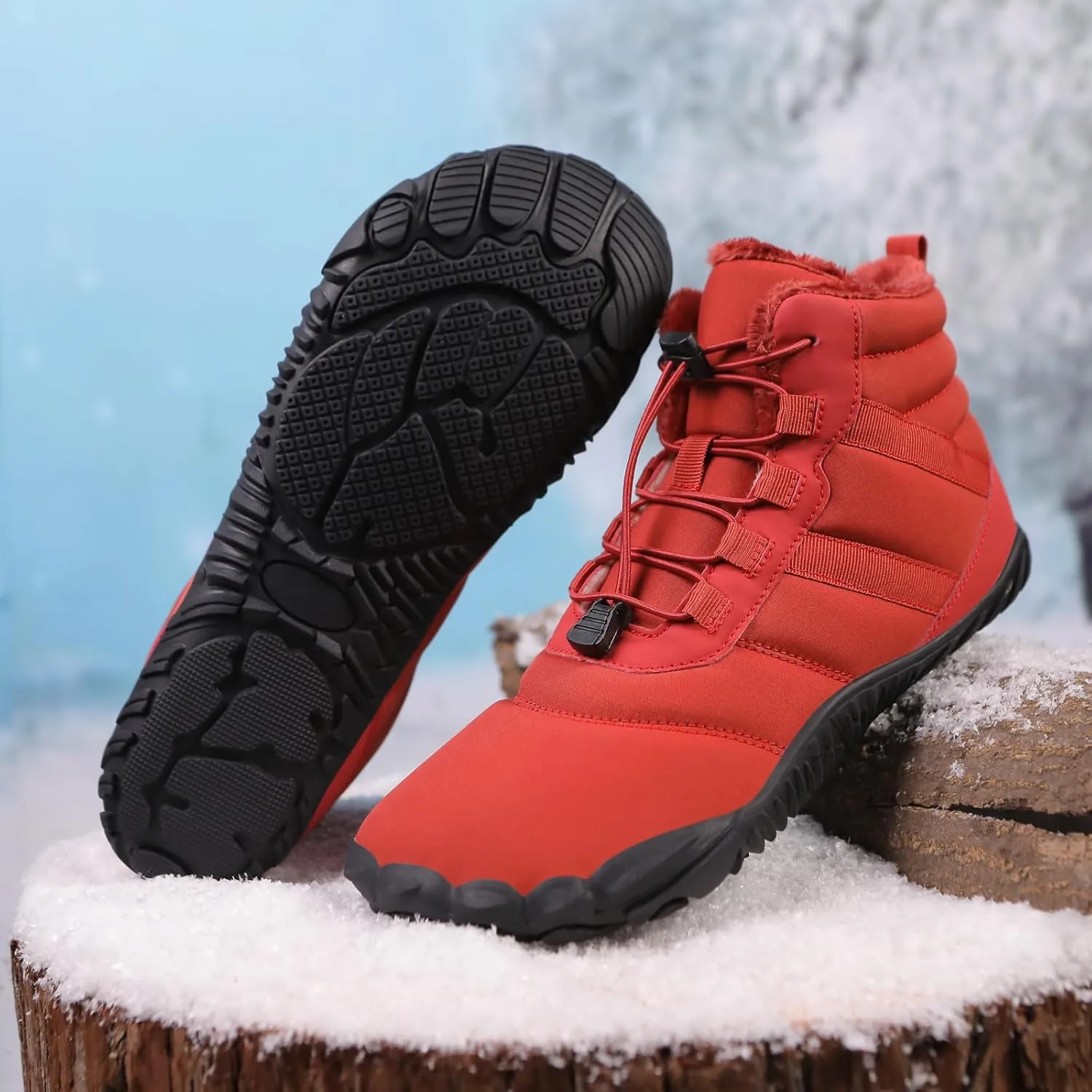 Women Barefoot Shoes Mens Minimalist Wide Toe Box Trail Runner Padded Warm Casual Hiking Cotton Shoes