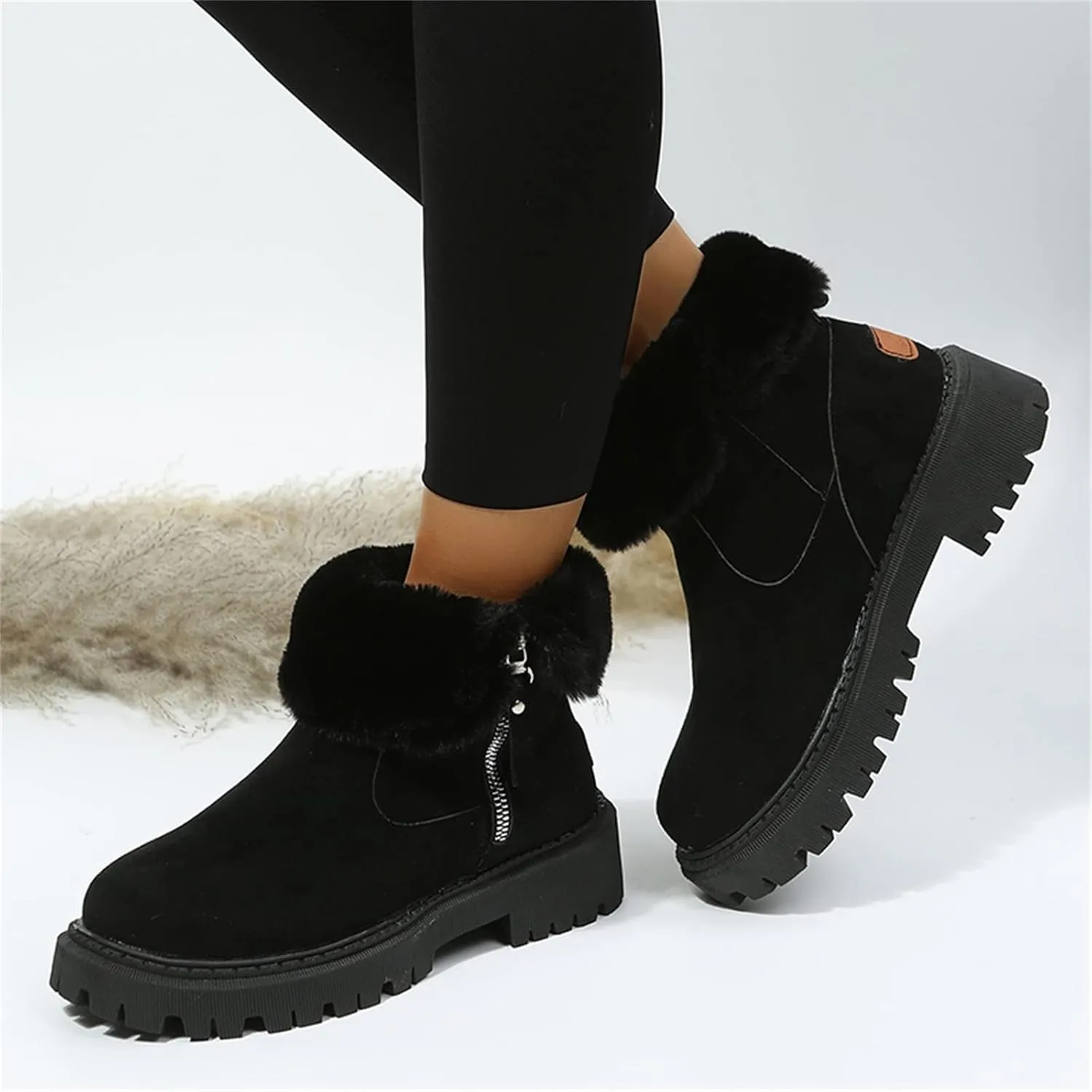 Women Snow Boots Waterproof Womens Waterproof Winter Ankle Boots Womens Wide Width Snow Boots Tall Women's Winter Ankle Booties Botas TRmicas Para Mujer Antileslisante