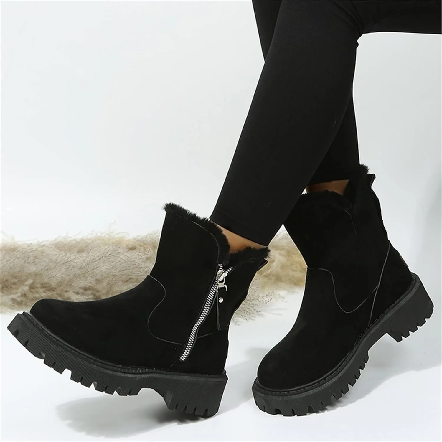 Women Snow Boots Waterproof Womens Waterproof Winter Ankle Boots Womens Wide Width Snow Boots Tall Women's Winter Ankle Booties Botas TRmicas Para Mujer Antileslisante