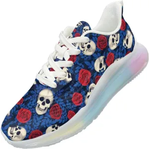 Women's Skull Sneaker Cozy Air Cushion Footwear Travel Sneaker Lightweight Anti-Slip Walking Shoes for Women US 6-11